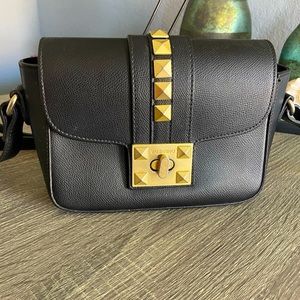 Valentino Black with gold accents crossbody bag